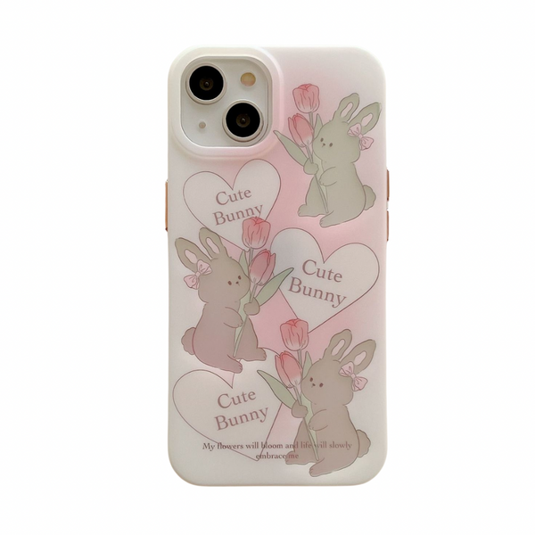 Cute Bunny & Tulip Phone Case