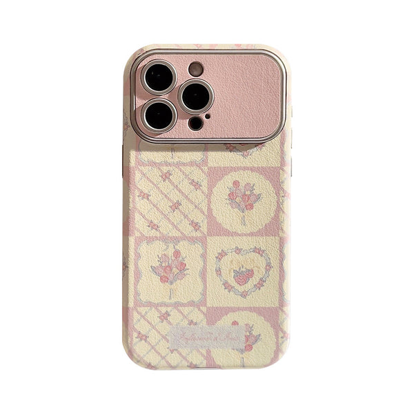 Chic Faux-Leather Floral Case